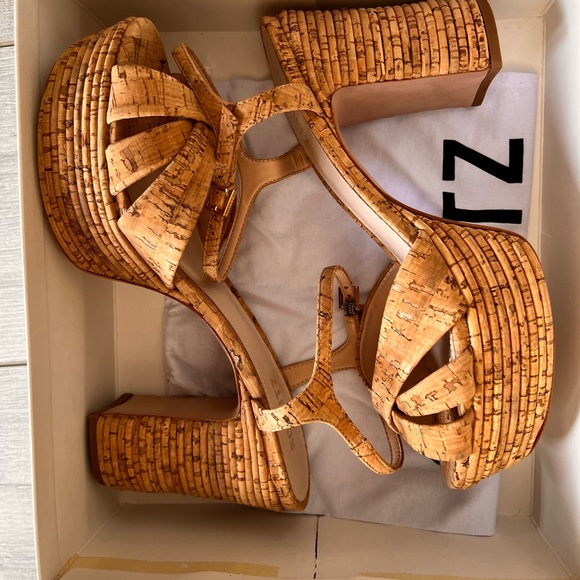SCHUTZ Darilia Cork Platform Sandals - Picture 1 of 7